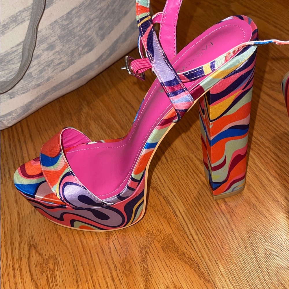 Fashion Nova Multicolor Strappy Heels